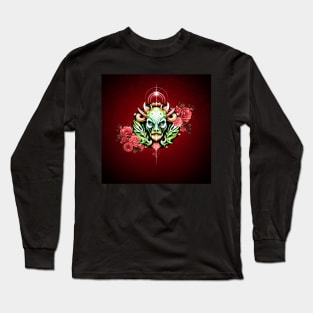 Mysterious colorful creature with flowers Long Sleeve T-Shirt